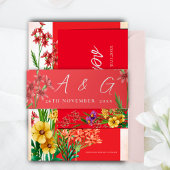 Bandeau De Faire-part Joli Fleur sauvage Monogramme Mariage de script