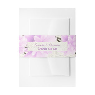 Bandeau De Faire-part Joli mariage de fleurs florales lilas pâles