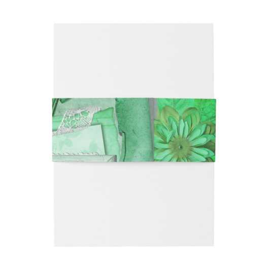 Bandeau De Faire-part Joli Mariage vert (Dos Example)