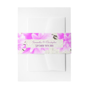 Bandeau De Faire-part Joli mauve rose fleuri mariage
