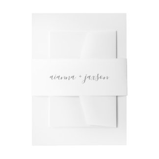 Bandeau De Faire-part Joli Script Faire-part de mariage Bande de ventre
