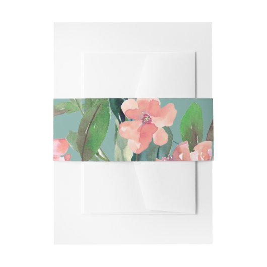 Bandeau De Faire-part Jolie aquarelle fleurit Mariage vert (Devant example)