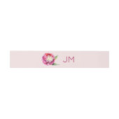 Bandeau De Faire-part Jolie Peonies Monogramme Floral Mariage (Plat)