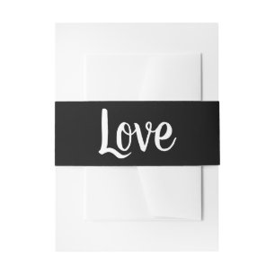 Bandeau De Faire-part Jolie typographie amour mariage noir blanc