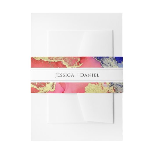 Bandeau De Faire-part Joyau rouge violet Mariage de ton (Devant example)