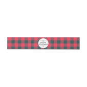 Bandeau De Faire-part Joyeux Noël Rouge Buffalo Black Plaid Motif (Plat)