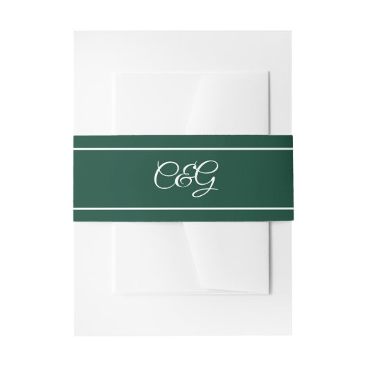 Bandeau De Faire-part Kelly Green Monogrammed Mariage (Devant example)