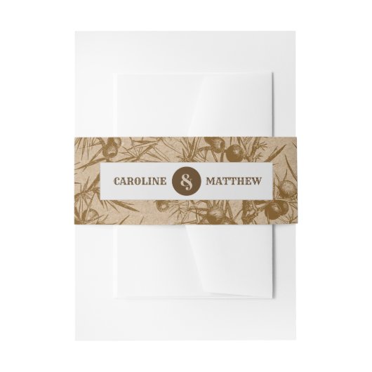 Bandeau De Faire-part Kraft Papier Rustique Mariage botanique (Devant example)