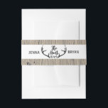 Bandeau De Faire-part "La chasse est terminée" Rustic Antler Barnwood Ma<br><div class="desc">"La chasse est terminée" bois de cerf typographie design motif de bois de barnwood. Personnalisez-le ou cliquez sur le bouton "Customiser" pour accéder à l'outil de conception où vous pouvez modifier la police,  la taille du texte,  la couleur du texte,  le positionnement du texte et plus encore.</div>