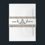 Bandeau De Faire-part "La chasse est terminée" Rustic Antler Barnwood Ma<br><div class="desc">"La chasse est terminée" bois de cerf typographie design motif de bois de barnwood. Personnalisez-le ou cliquez sur le bouton "Customiser" pour accéder à l'outil de conception où vous pouvez modifier la police,  la taille du texte,  la couleur du texte,  le positionnement du texte et plus encore.</div>