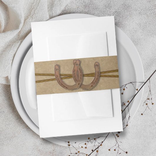 Bandeau De Faire-part La collection de Mariages Kraft, Lace & Horseshoe