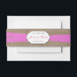 Bandeau De Faire-part La collection de Mariages Rustic Pink Bow<br><div class="desc">La collection rustique de mariage arc rose est un design étonnant avec un joli arrière - plan rustique effet burlap avec un ensemble romantique vintage effet dentelle blanche et un superbe arc rose. Ces groupes d'invitation peuvent être personnalisés pour votre occasion spéciale et feraient l'accessoire parfait pour un mariage, douche...</div>