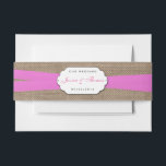 Bandeau De Faire-part La collection de Mariages Rustic Pink Bow<br><div class="desc">La collection rustique de mariage arc rose est un design étonnant avec un joli arrière - plan rustique effet burlap avec un ensemble romantique vintage effet dentelle blanche et un superbe arc rose. Ces groupes d'invitation peuvent être personnalisés pour votre occasion spéciale et feraient l'accessoire parfait pour un mariage, douche...</div>