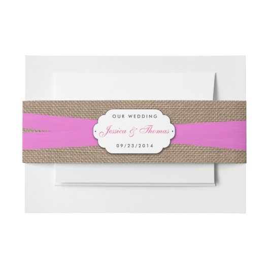 Bandeau De Faire-part La collection de Mariages Rustic Pink Bow (Devant Example)