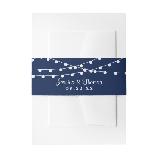Bandeau De Faire-part La Collection Mariage Bleu Marine Lights (Devant example)