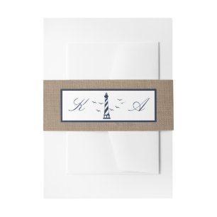Bandeau De Faire-part La collection Mariage de Burlap du phare nautique
