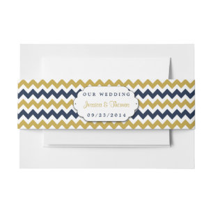 Bandeau De Faire-part La collection Mariage moderne Chevron - Marine & G