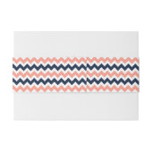 Bandeau De Faire-part La collection Mariage moderne Chevron - Rose & Nav (Dos exemple)