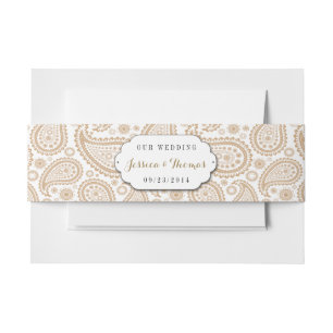 Bandeau De Faire-part La collection Mariage moderne de Paisley - Brown