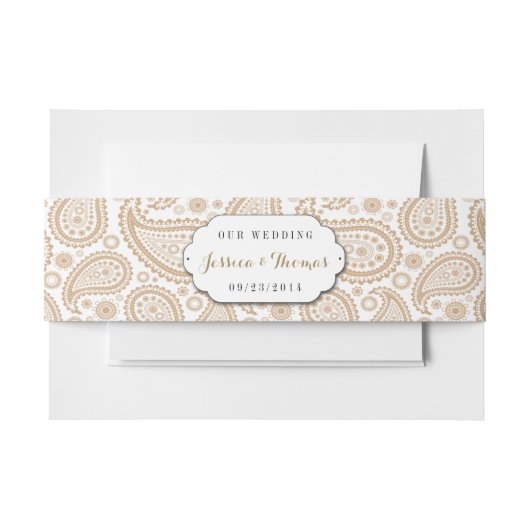 Bandeau De Faire-part La collection Mariage moderne de Paisley - Brown (Devant Example)