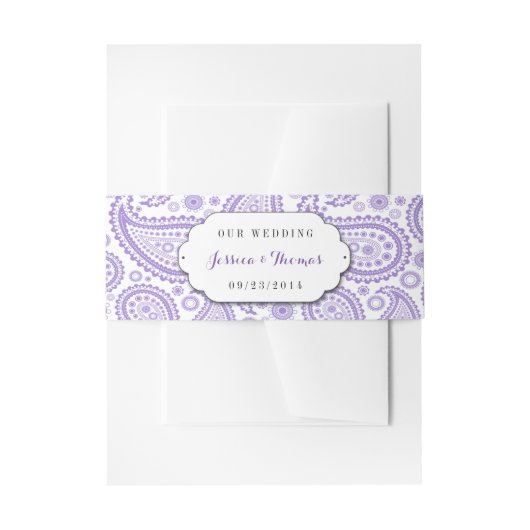 Bandeau De Faire-part La collection Mariage moderne Paisley - Purple (Devant example)