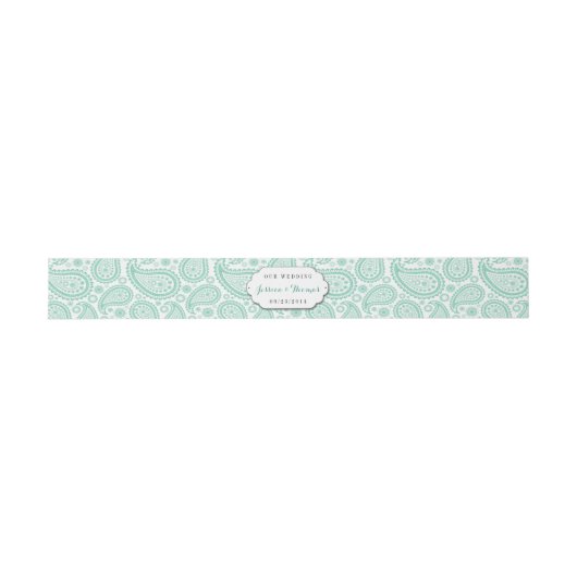 Bandeau De Faire-part La collection Mariage moderne Paisley - Vert (Plat)