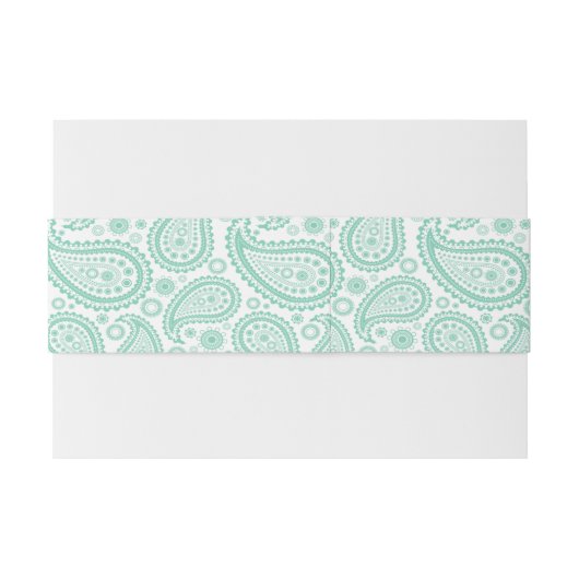 Bandeau De Faire-part La collection Mariage moderne Paisley - Vert (Dos exemple)