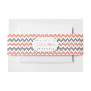 Bandeau De Faire-part La collection moderne de Mariages Chevron - rose e