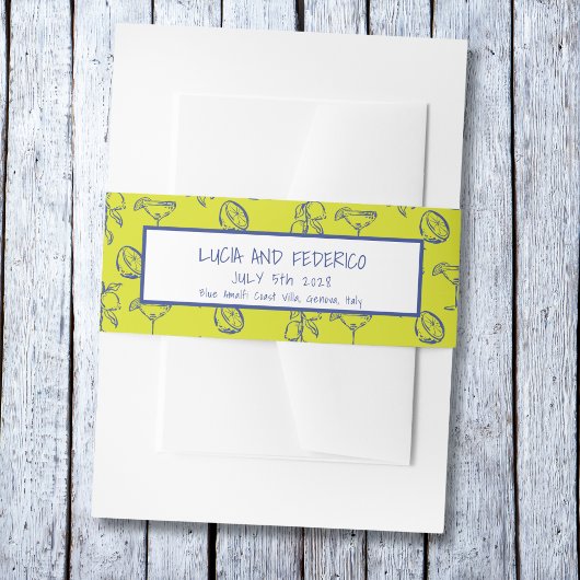 Bandeau De Faire-part La Dolce Vita citrons méditerranéens