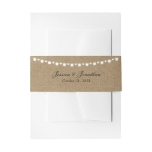 Bandeau De Faire-part La ficelle rustique classique de toile de jute
