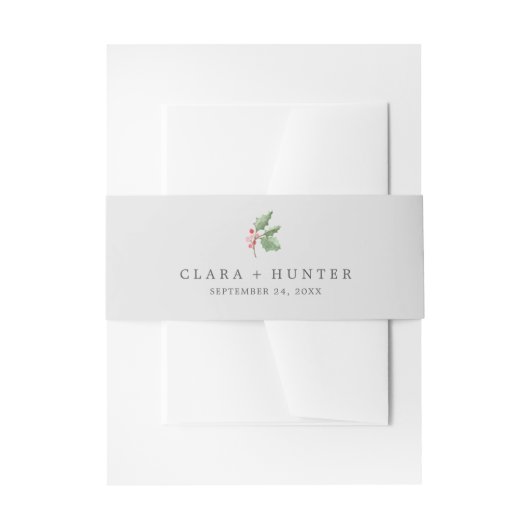 Bandeau De Faire-part La verdure de Noël | Gray Invitation Belly Band (Devant example)