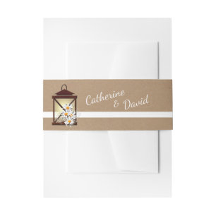 Bandeau De Faire-part Lanterne rustique avec marguerites