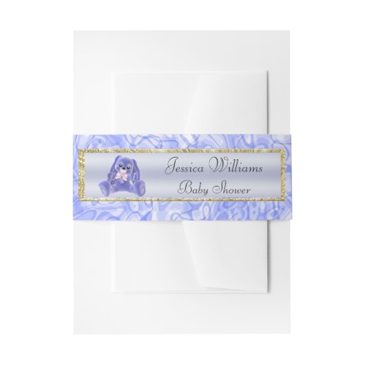 Bandeau De Faire-part Lapin Bleu Mignon (Devant example)