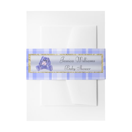 Bandeau De Faire-part Lapin Bleu Mignon (Devant example)