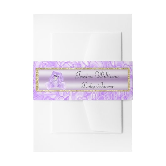 Bandeau De Faire-part Lapin Lilas Mignon (Devant example)