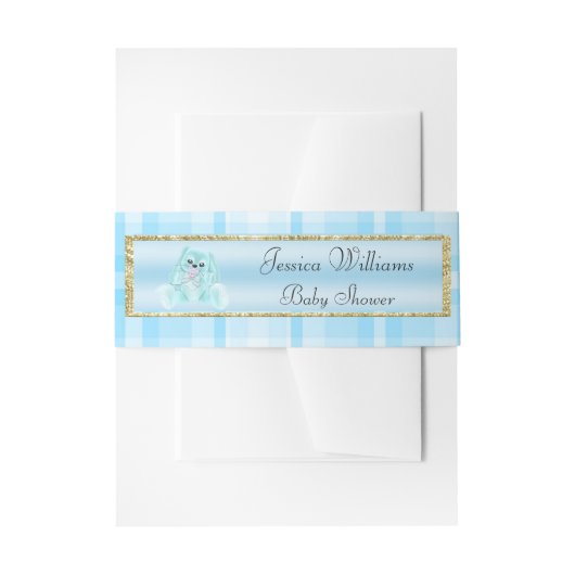 Bandeau De Faire-part Lapin sarcelle mignon (Devant example)