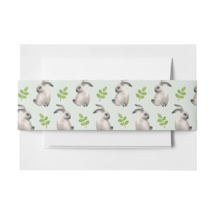 Bandeau De Faire-part Lapins d'aquarelle et herbe