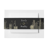 Bandeau De Faire-part Las Vegas Skyline Black White Gold Chic Mariage (Devant Example)