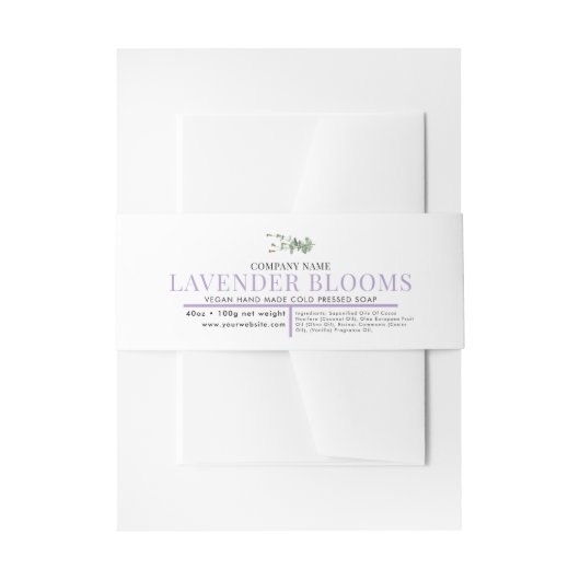 Bandeau De Faire-part Lavande Étiquette enveloppante à soap de la barre (Devant example)