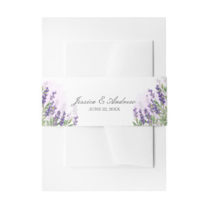 Bandeau De Faire-part lavande Mariage Rustique Personnalisé Purple Paste
