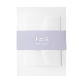 Bandeau De Faire-part Lavande solide violet pastel Monogram Mariage