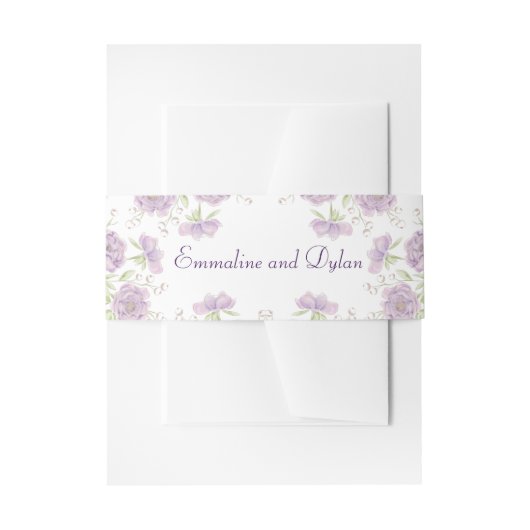 Bandeau De Faire-part Lavender Purple Rose Wedding (Devant example)