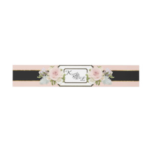 Bandeau De Faire-part Le mariage élégant décoré d'un monogramme s'est