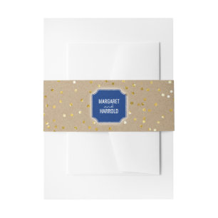 Bandeau De Faire-part Les confettis d'or pointillent le mariage vintage