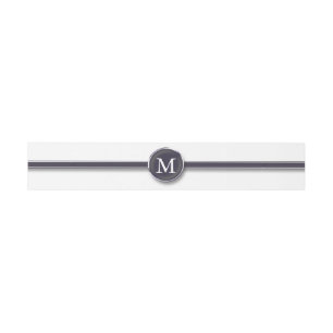 Bandeau De Faire-part Ligne noire et bouton Monogramme