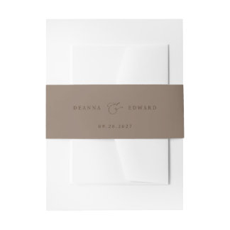 Bandeau De Faire-part LILLIE Elegant Mocha Mariage Brown