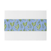 Bandeau De Faire-part Lily de Vallée avec des fougères || Bleu moyen (Dos exemple)