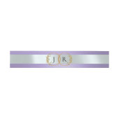 Bandeau De Faire-part Linked Leaf Monogram - Blue Lilac (Plat)
