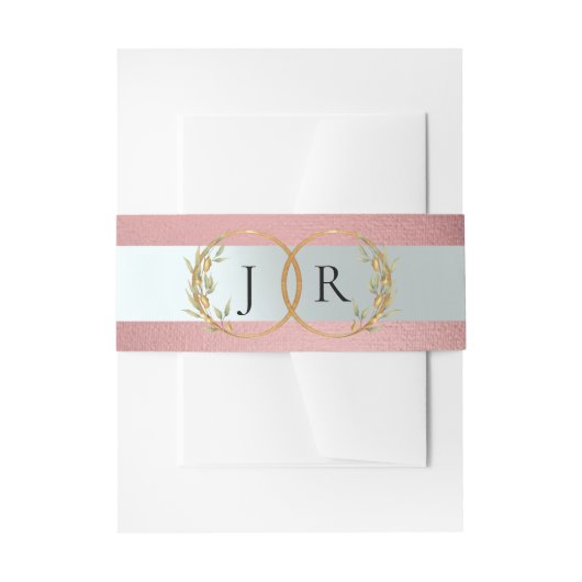 Bandeau De Faire-part Linked Leaf Monogram - Rose Gold (Devant example)