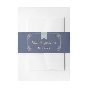 Bandeau De Faire-part Livre Bibliothèque Mariage Couverts Bande Navy